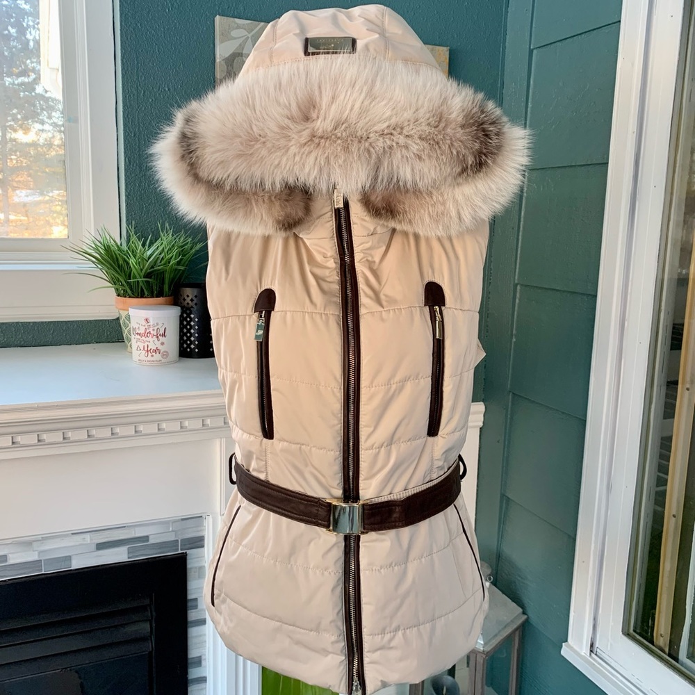 Gorski | Après-Ski Vest with Fox Fur Hood Sz M